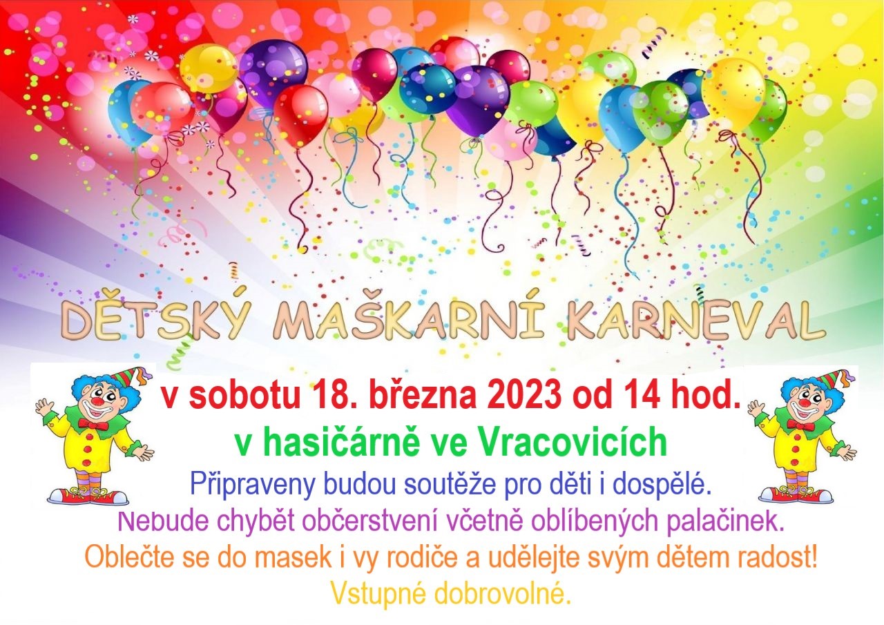 Dětský karneval ve Vracovicích