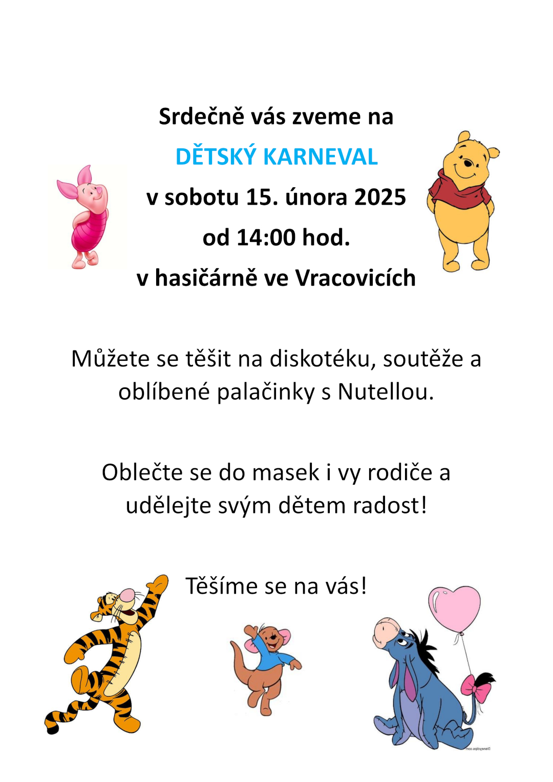 Dětský karneval ve Vracovicích