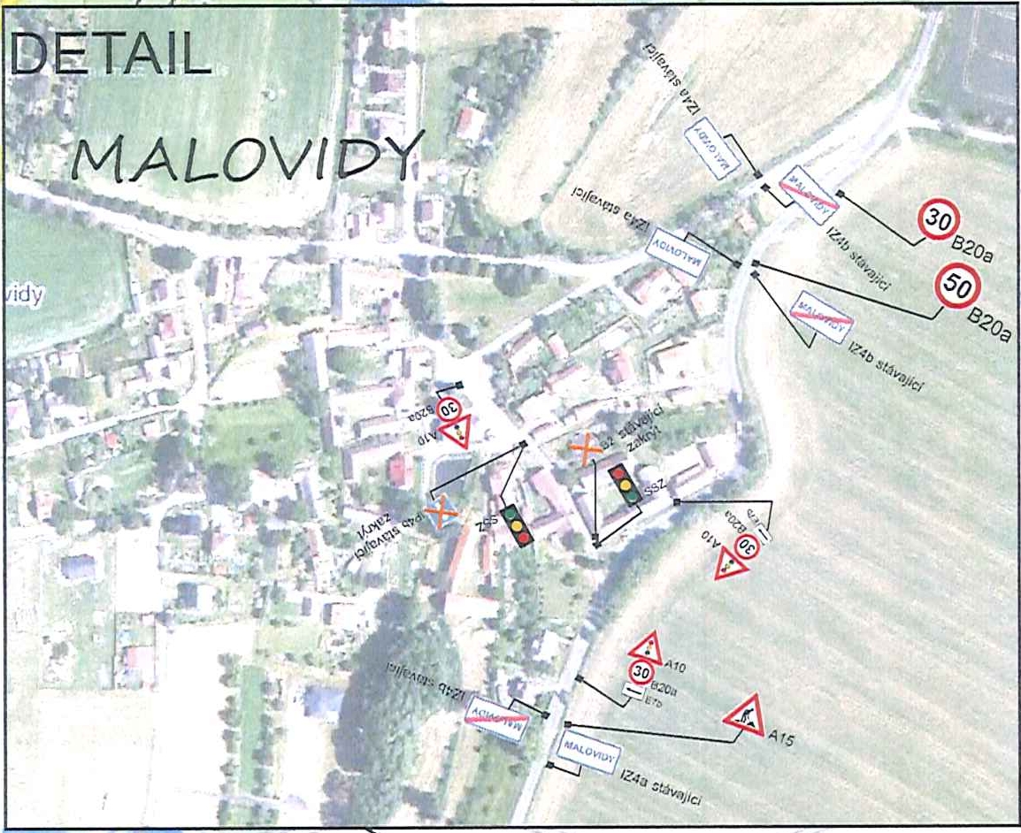 Uzavírka komunikace mezi obcemi Vracovice a Malovidy